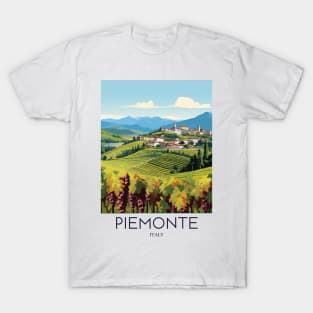 A Pop Art Travel Print of Piemonte - Italy T-Shirt